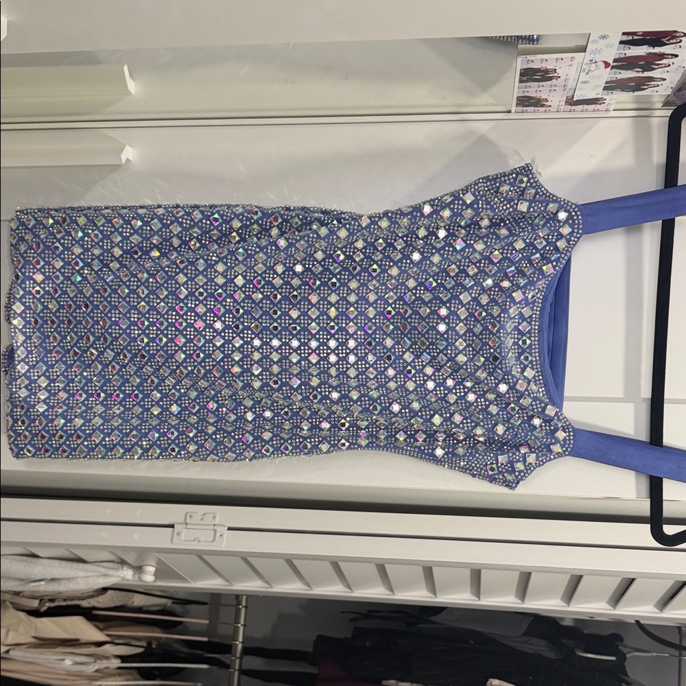 Oh Polly Blue Sequin Mini Dress - Picture 2 of 4